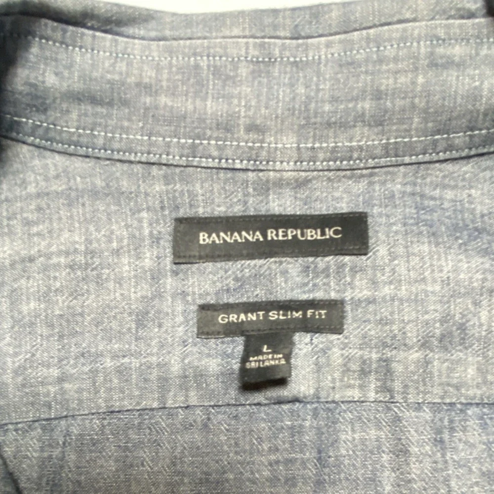 Banana Republic Slim Fit Blue Button-Down Shirt Men's Size L Cotton